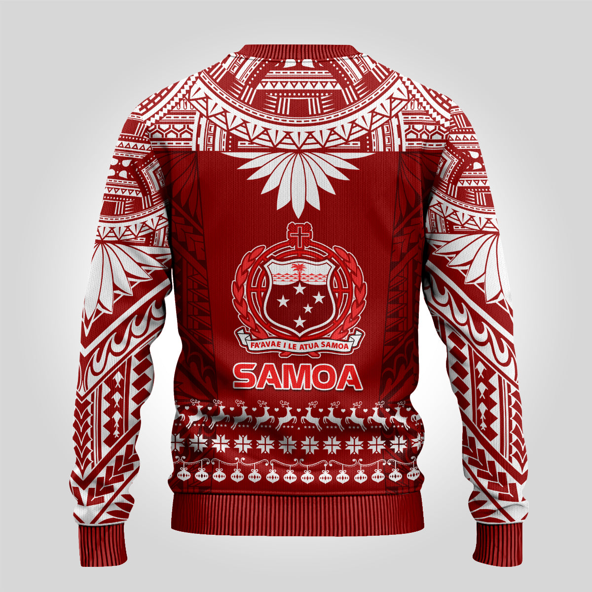 Toa Samoa Christmas Ugly Christmas Sweater Samoa Siva Tau Manuia Le Kerisimasi Red Vibe LT9 - Polynesian Pride