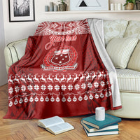 Personalised Toa Samoa Christmas Blanket Samoa Siva Tau Manuia Le Kerisimasi Red Vibe LT9 - Polynesian Pride