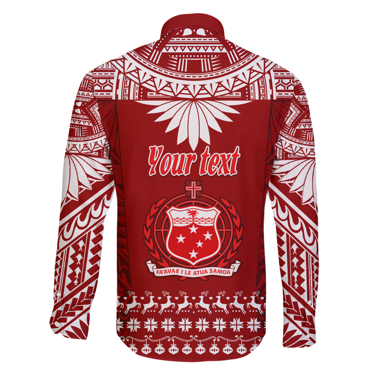 Personalised Toa Samoa Christmas Family Matching Mermaid Dress and Hawaiian Shirt Samoa Siva Tau Manuia Le Kerisimasi Red Vibe LT9 - Polynesian Pride