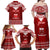 Personalised Toa Samoa Christmas Family Matching Off Shoulder Maxi Dress and Hawaiian Shirt Samoa Siva Tau Manuia Le Kerisimasi Red Vibe LT9 - Polynesian Pride