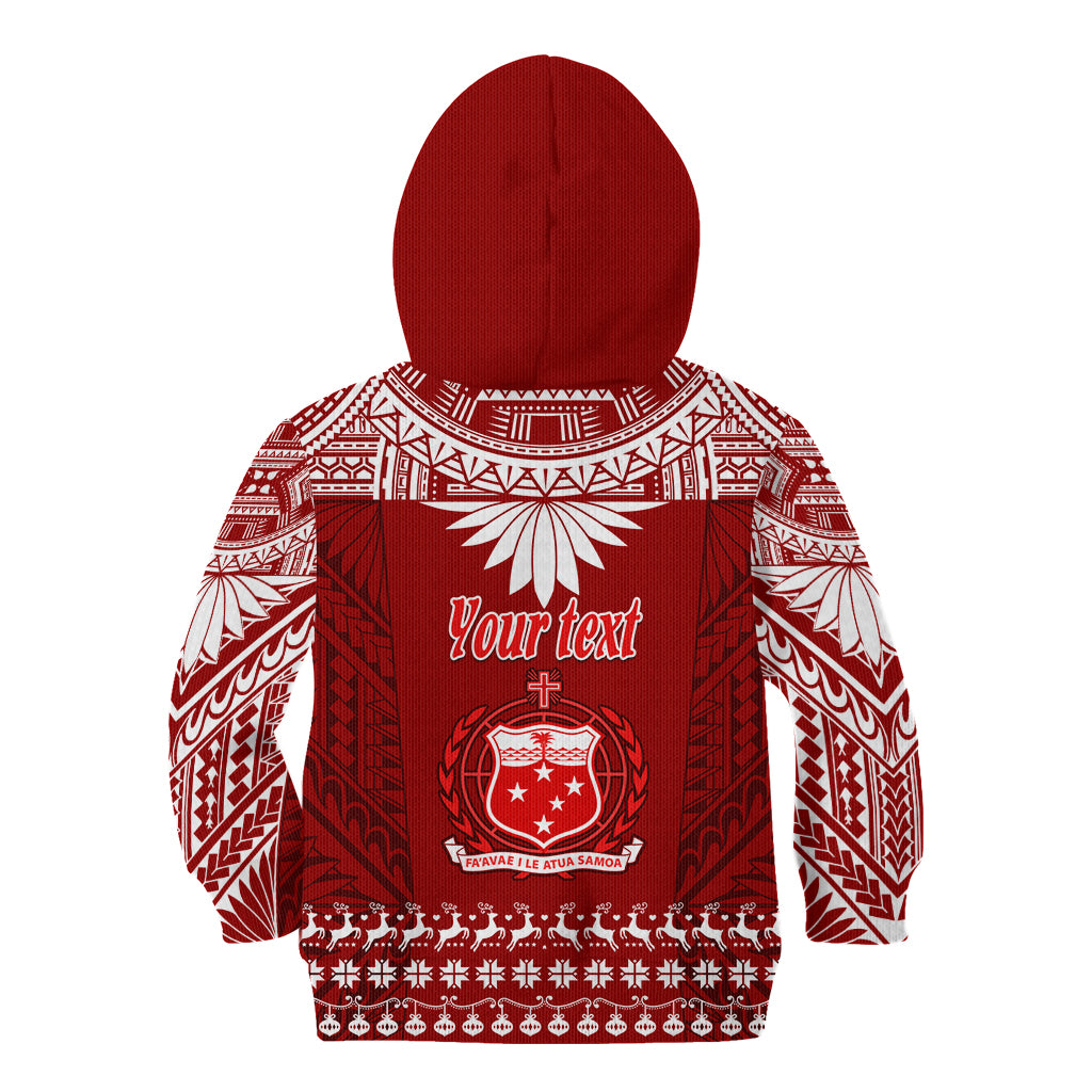 Personalised Toa Samoa Christmas Kid Hoodie Samoa Siva Tau Manuia Le Kerisimasi Red Vibe LT9 - Polynesian Pride