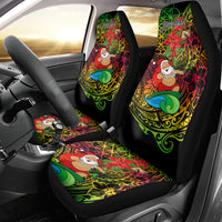 Personalised Vanuatu Joyeux Noel Car Seat Cover Christmas Santas God Yumi LT9 - Polynesian Pride