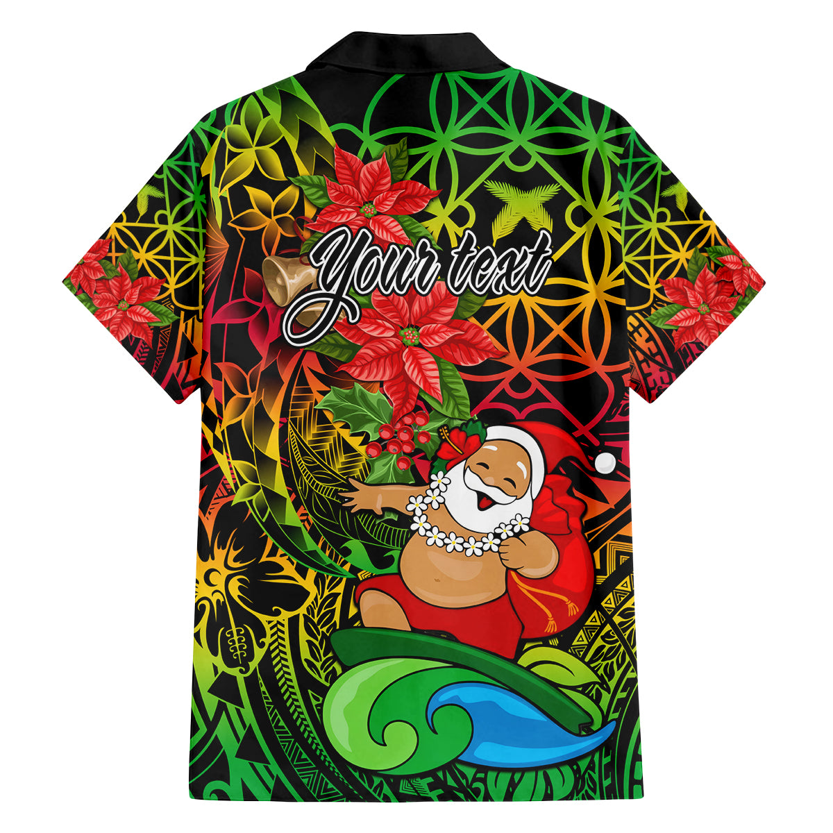 Personalised Vanuatu Joyeux Noel Family Matching Long Sleeve Bodycon Dress and Hawaiian Shirt Christmas Santas God Yumi LT9 - Polynesian Pride