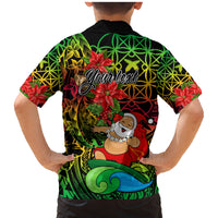 Personalised Vanuatu Joyeux Noel Family Matching Mermaid Dress and Hawaiian Shirt Christmas Santas God Yumi LT9 - Polynesian Pride
