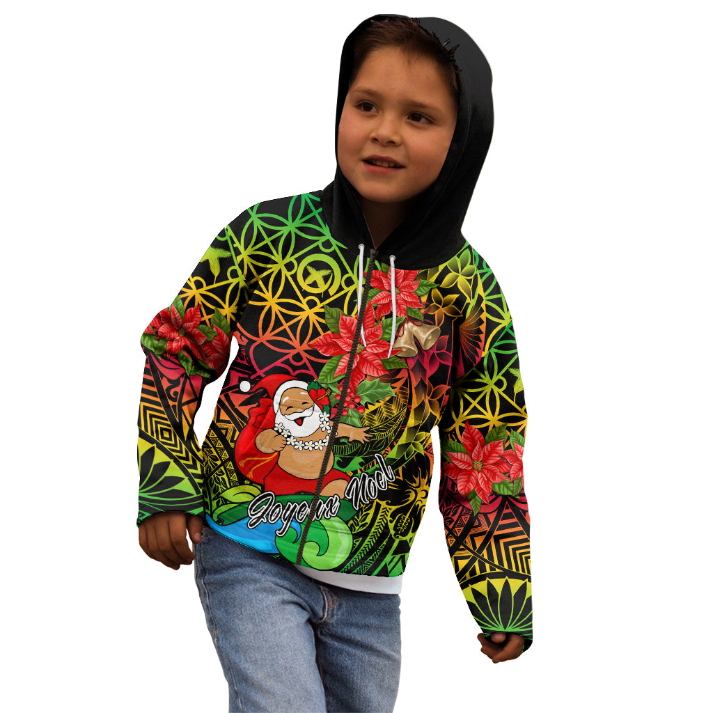 Personalised Vanuatu Joyeux Noel Kid Hoodie Christmas Santas God Yumi LT9 - Polynesian Pride