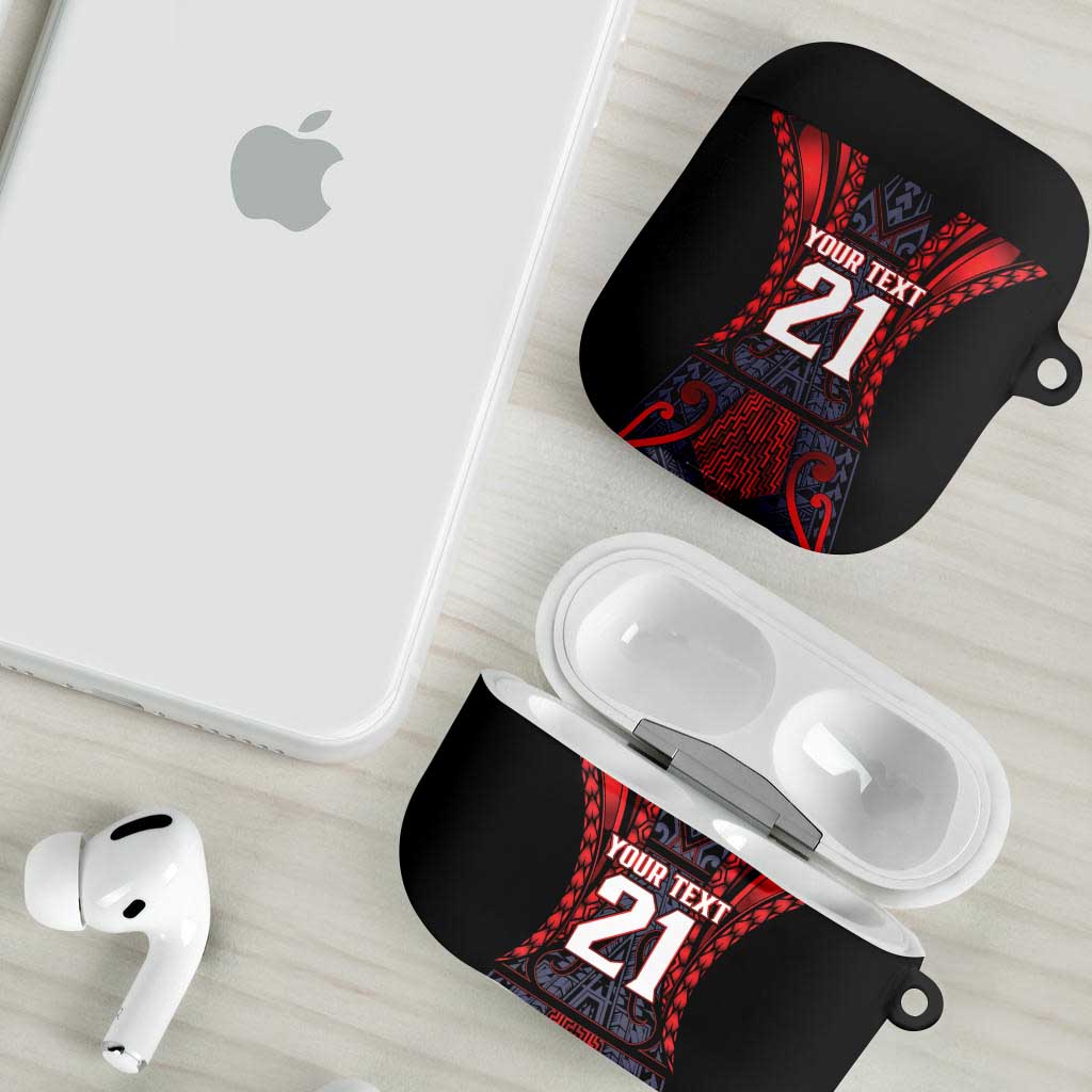 Custom New Zealand AirPods Case Maori Kiwiana Pattern Tukutuku Motif