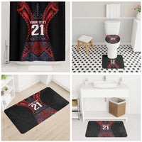 Custom New Zealand Bathroom Set Maori Kiwiana Pattern Tukutuku Motif LT9 - Polynesian Pride