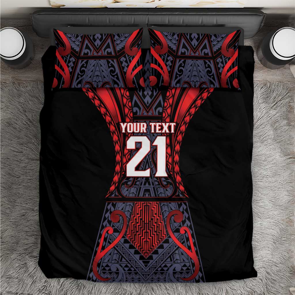 Custom New Zealand Bedding Set Maori Kiwiana Pattern Tukutuku Motif