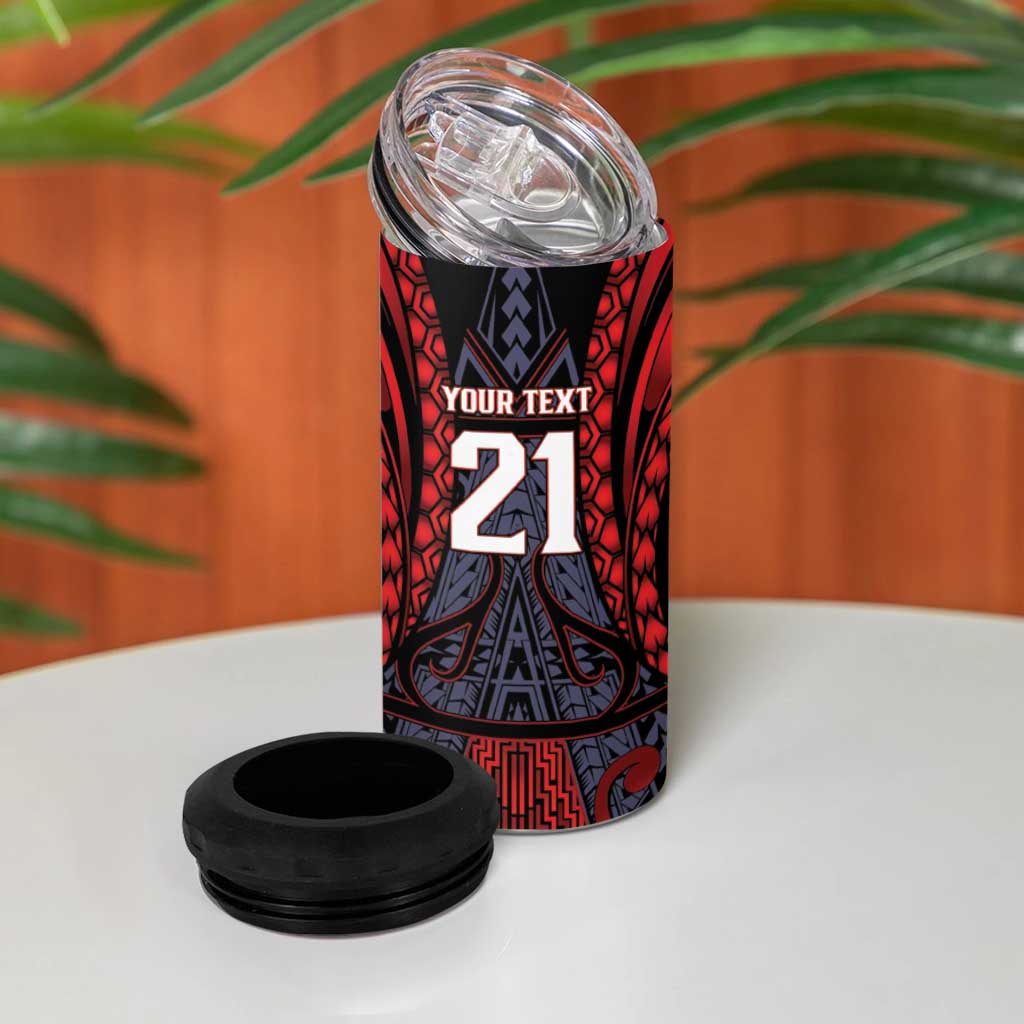 Custom New Zealand 4 in 1 Can Cooler Tumbler Maori Kiwiana Pattern Tukutuku Motif LT9 - Polynesian Pride