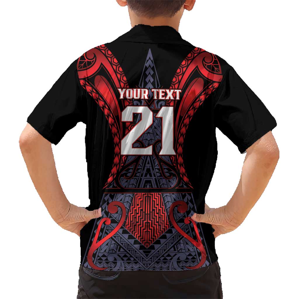 Custom New Zealand Family Matching Off Shoulder Short Dress and Hawaiian Shirt Maori Kiwiana Pattern Tukutuku Motif LT9 - Polynesian Pride