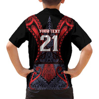 Custom New Zealand Family Matching Off Shoulder Short Dress and Hawaiian Shirt Maori Kiwiana Pattern Tukutuku Motif LT9 - Polynesian Pride