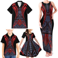 Custom New Zealand Family Matching Tank Maxi Dress and Hawaiian Shirt Maori Kiwiana Pattern Tukutuku Motif LT9 - Polynesian Pride