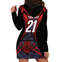 Custom New Zealand Hoodie Dress Maori Kiwiana Pattern Tukutuku Motif