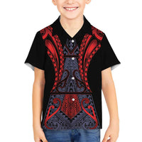Custom New Zealand Kid Hawaiian Shirt Maori Kiwiana Pattern Tukutuku Motif LT9 Kid Red - Polynesian Pride