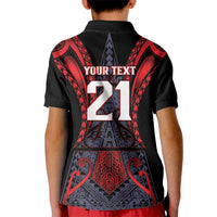 Custom New Zealand Kid Polo Shirt Maori Kiwiana Pattern Tukutuku Motif LT9 - Polynesian Pride