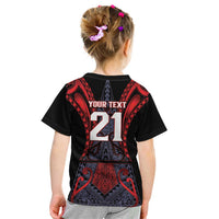 Custom New Zealand Kid T Shirt Maori Kiwiana Pattern Tukutuku Motif LT9 - Polynesian Pride