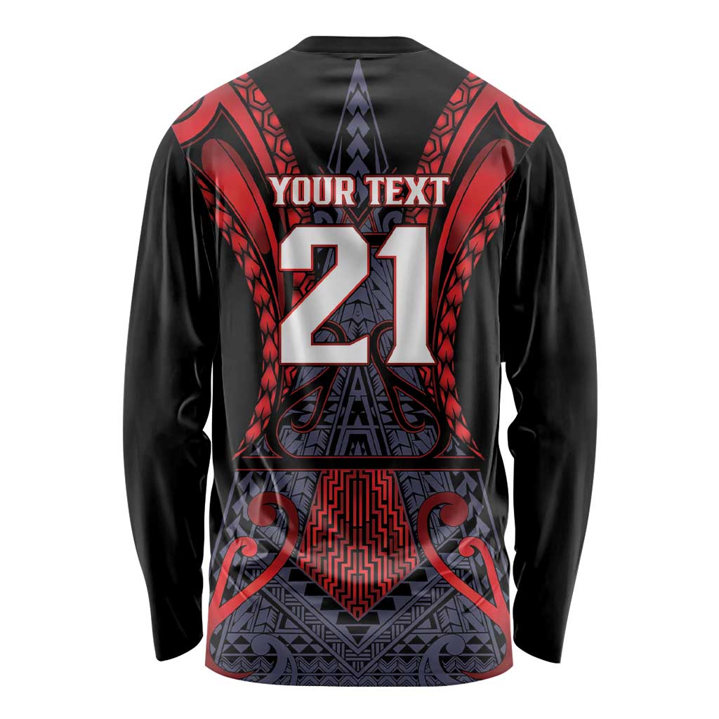 Custom New Zealand Long Sleeve Shirt Maori Kiwiana Pattern Tukutuku Motif LT9 - Polynesian Pride