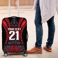 Custom New Zealand Luggage Cover Maori Kiwiana Pattern Tukutuku Motif LT9 Red - Polynesian Pride