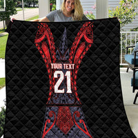 Custom New Zealand Quilt Maori Kiwiana Pattern Tukutuku Motif LT9 Red - Polynesian Pride