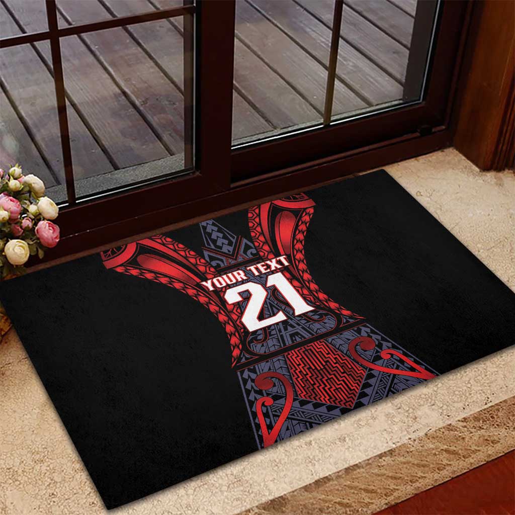Custom New Zealand Rubber Doormat Maori Kiwiana Pattern Tukutuku Motif