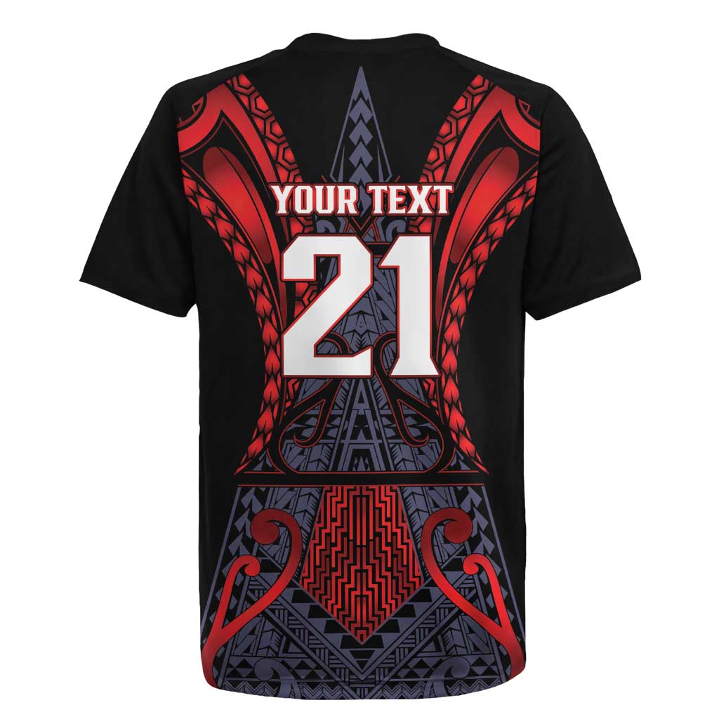 Custom New Zealand Rugby Jersey Maori Kiwiana Pattern Tukutuku Motif