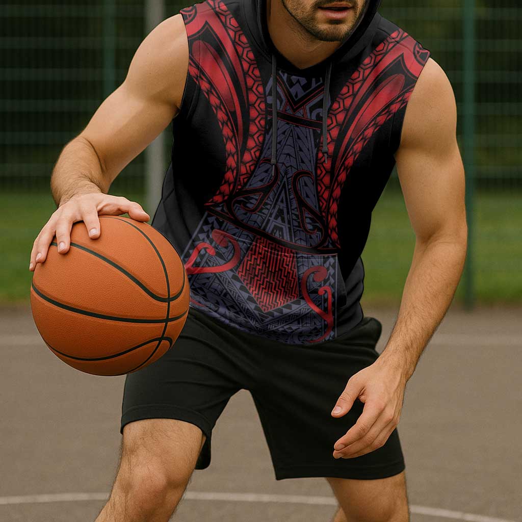 Custom New Zealand Sleeveless Hoodie Maori Kiwiana Pattern Tukutuku Motif LT9 - Polynesian Pride
