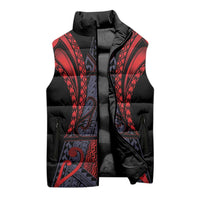 Custom New Zealand Sleeveless Puffer Jacket Maori Kiwiana Pattern Tukutuku Motif
