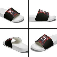 Custom New Zealand Slide Sandals Maori Kiwiana Pattern Tukutuku Motif