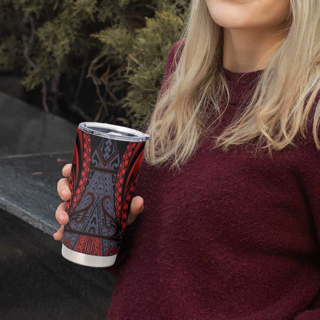 Custom New Zealand Tumbler Cup Maori Kiwiana Pattern Tukutuku Motif LT9 - Polynesian Pride