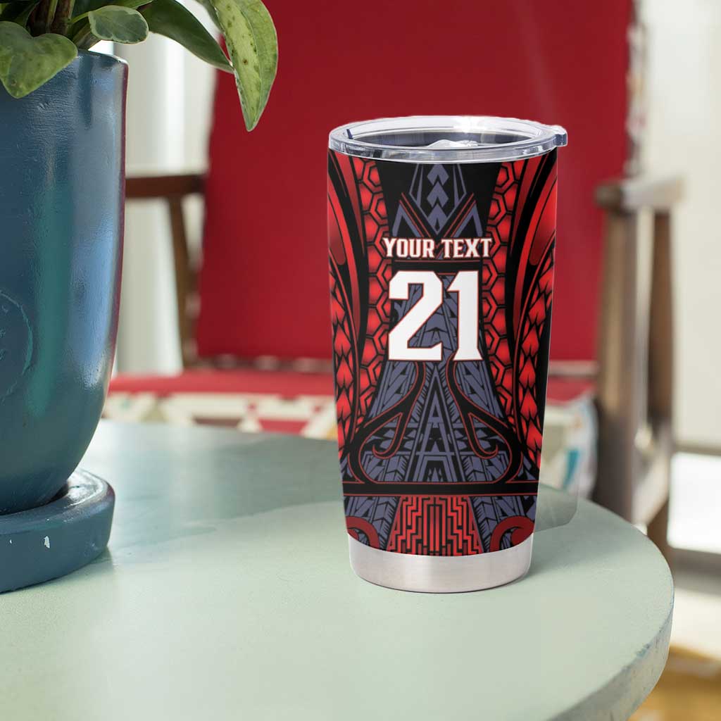 Custom New Zealand Tumbler Cup Maori Kiwiana Pattern Tukutuku Motif LT9 - Polynesian Pride