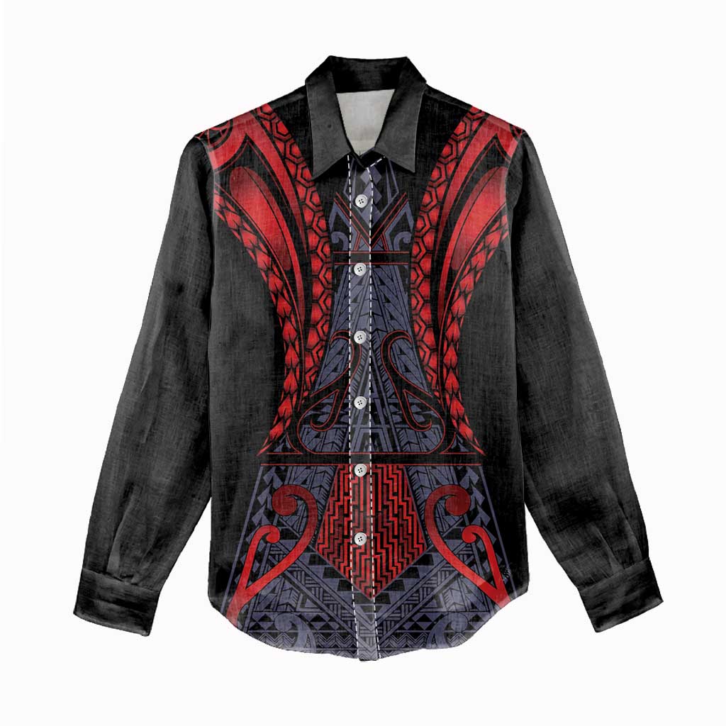 Custom New Zealand Women Casual Shirt Maori Kiwiana Pattern Tukutuku Motif