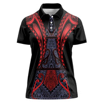 Custom New Zealand Women Polo Shirt Maori Kiwiana Pattern Tukutuku Motif
