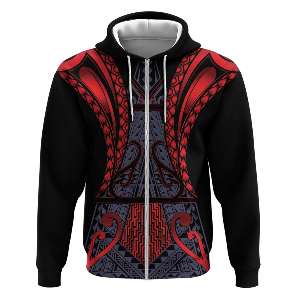 Custom New Zealand Zip Hoodie Maori Kiwiana Pattern Tukutuku Motif