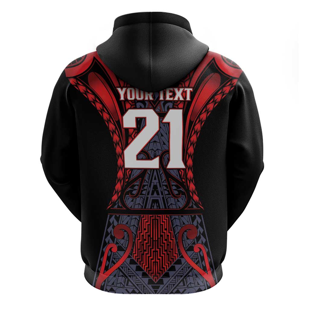 Custom New Zealand Zip Hoodie Maori Kiwiana Pattern Tukutuku Motif