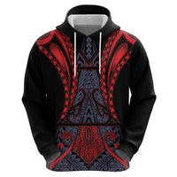 Custom New Zealand Zip Hoodie Maori Kiwiana Pattern Tukutuku Motif