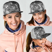 New Zealand Taiaha Maori Mesh Trucker Cap Kiwikiwi Minimalist Silver Fern Tukutuku Motif