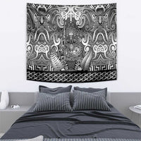 New Zealand Taiaha Maori Tapestry Kiwikiwi Minimalist Silver Fern Tukutuku Motif