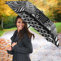 New Zealand Taiaha Maori Umbrella Kiwikiwi Minimalist Silver Fern Tukutuku Motif