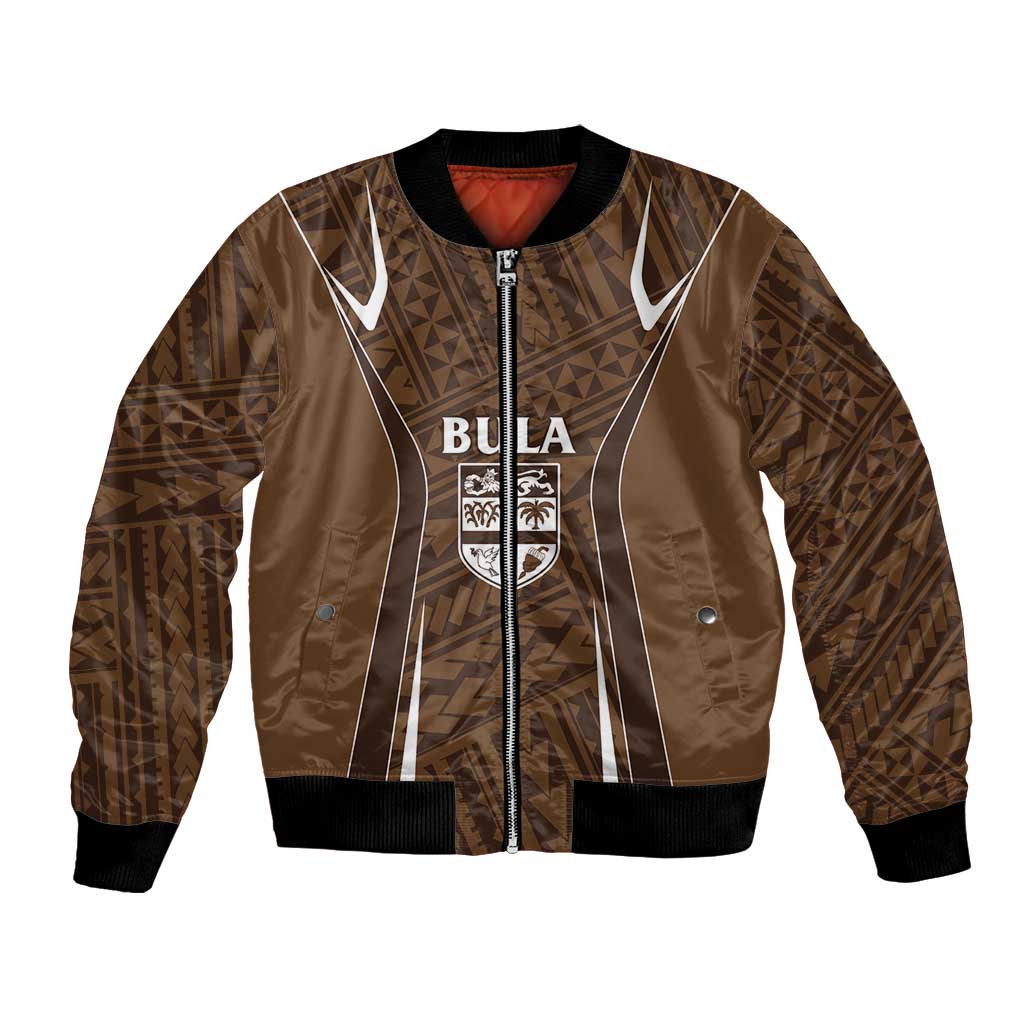 Custom Oceania Football Bula Fiji Bomber Jacket Polynesian Tribal Pattern
