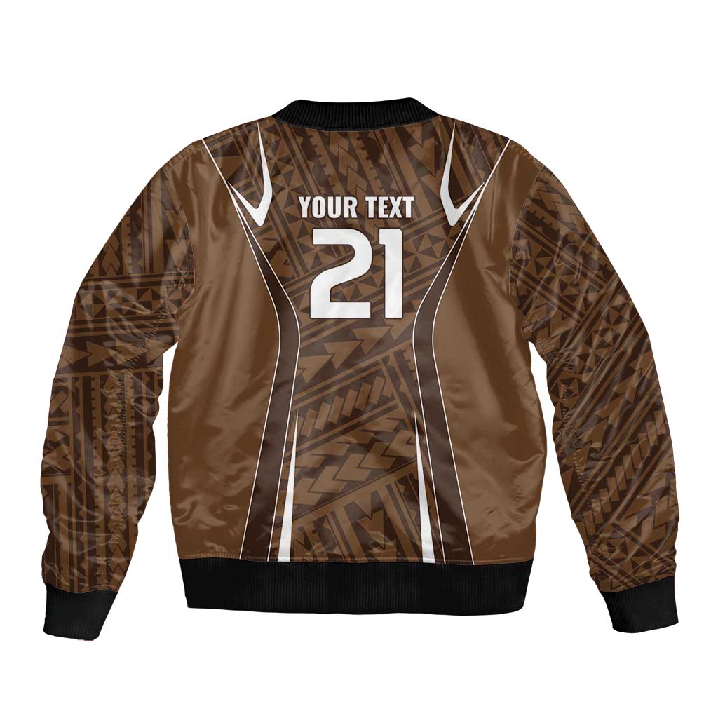 Custom Oceania Football Bula Fiji Bomber Jacket Polynesian Tribal Pattern