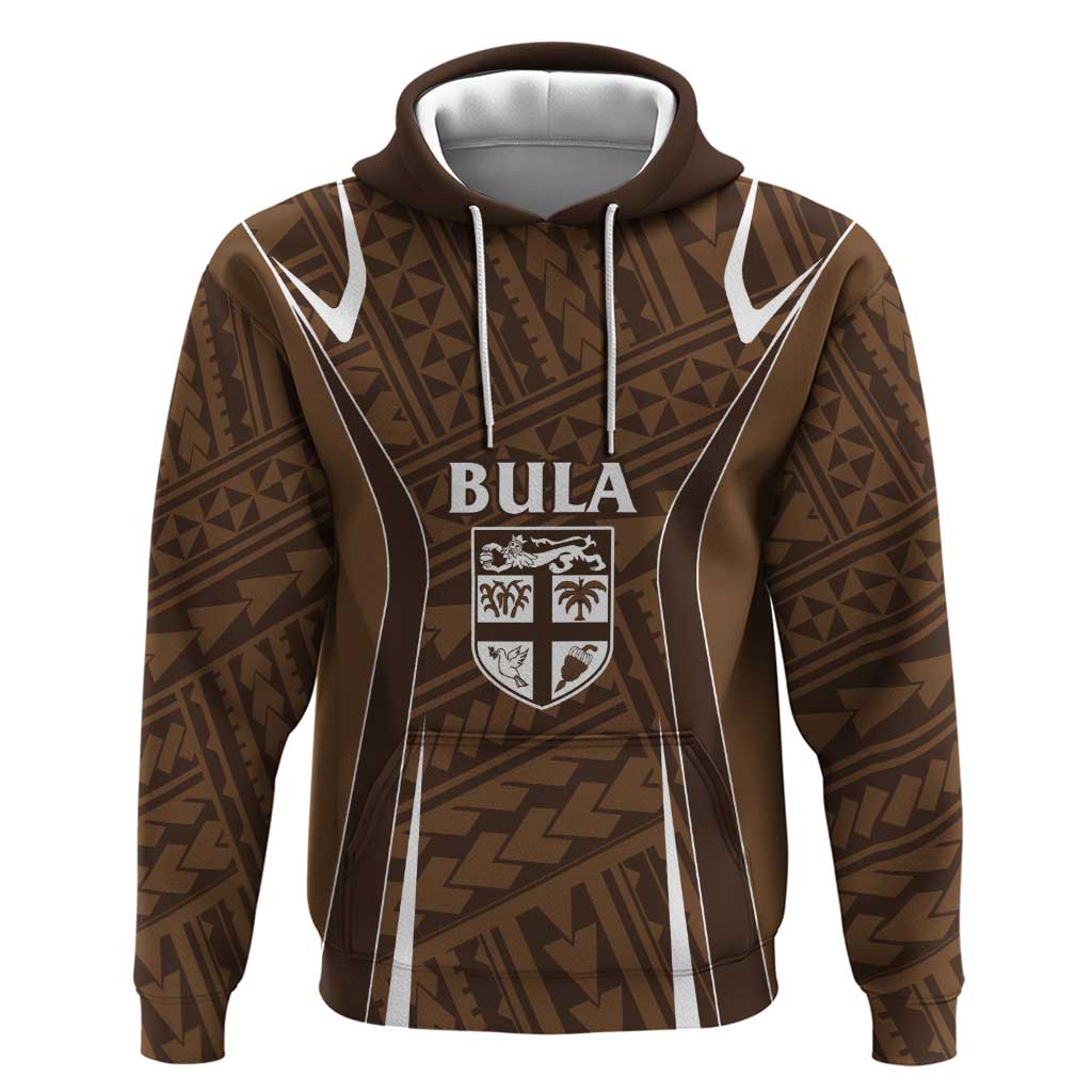 Custom Oceania Football Bula Fiji Hoodie Polynesian Tribal Pattern LT9 Pullover Hoodie Brown - Polynesian Pride