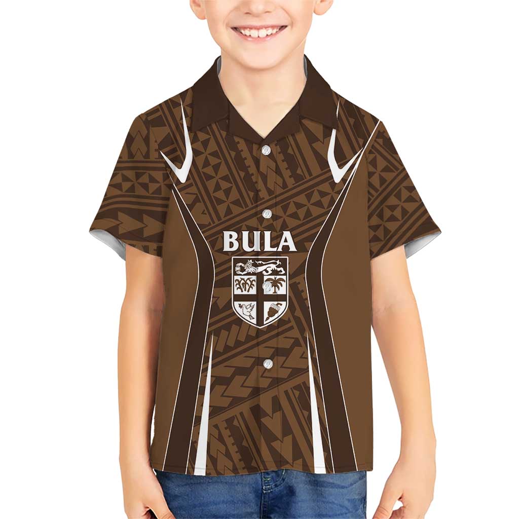 Custom Oceania Football Bula Fiji Kid Hawaiian Shirt Polynesian Tribal Pattern