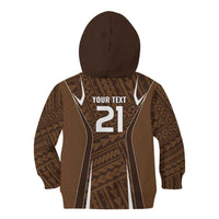 Custom Oceania Football Bula Fiji Kid Hoodie Polynesian Tribal Pattern