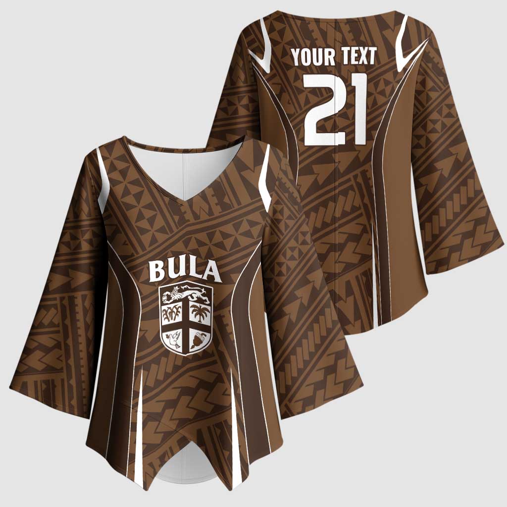 Custom Oceania Football Bula Fiji Kimono Sleeve Blouse Polynesian Tribal Pattern LT9 - Polynesian Pride