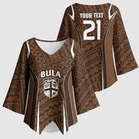 Custom Oceania Football Bula Fiji Kimono Sleeve Blouse Polynesian Tribal Pattern LT9 - Polynesian Pride