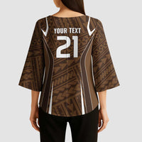 Custom Oceania Football Bula Fiji Kimono Sleeve Blouse Polynesian Tribal Pattern LT9 - Polynesian Pride