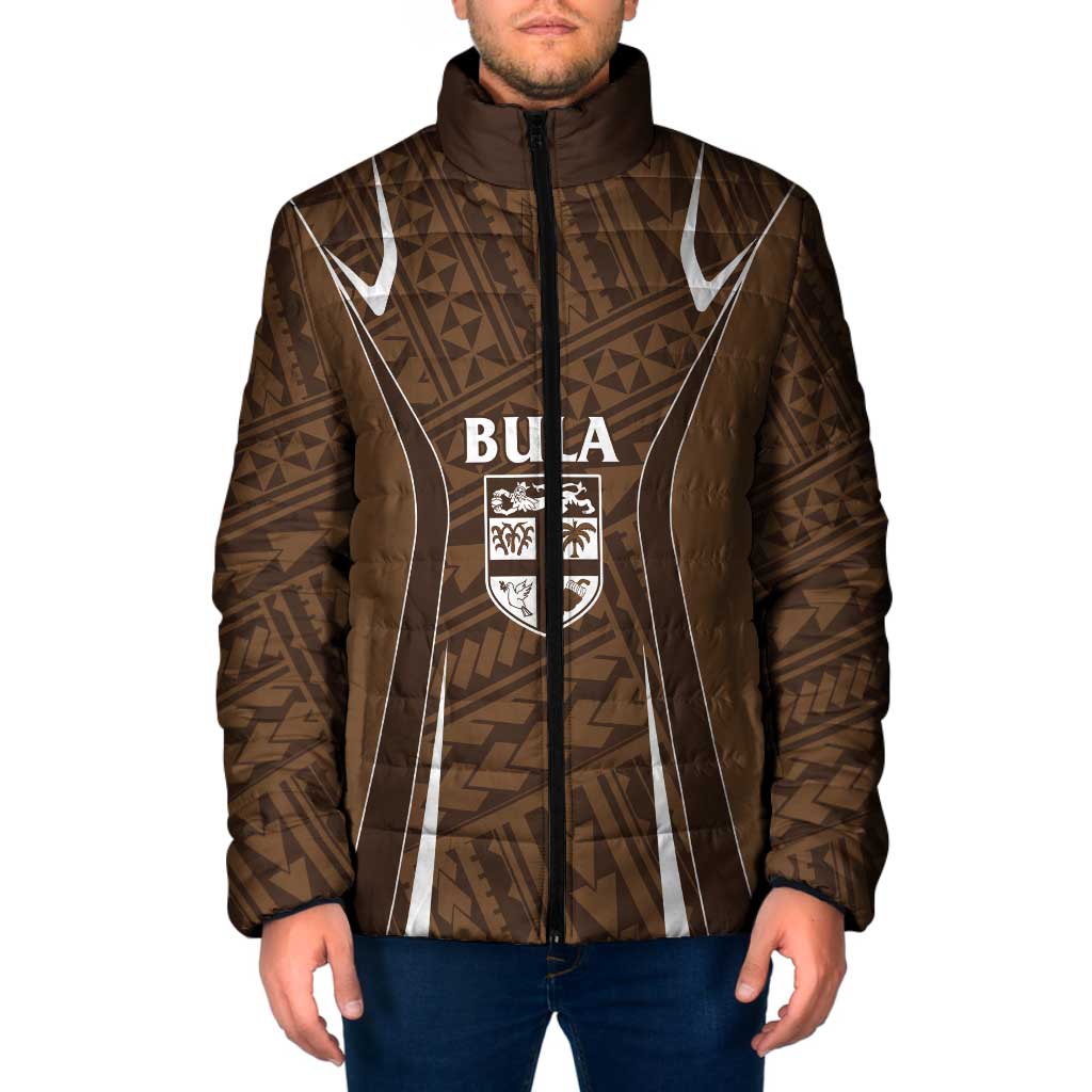 Custom Oceania Football Bula Fiji Padded Jacket Polynesian Tribal Pattern