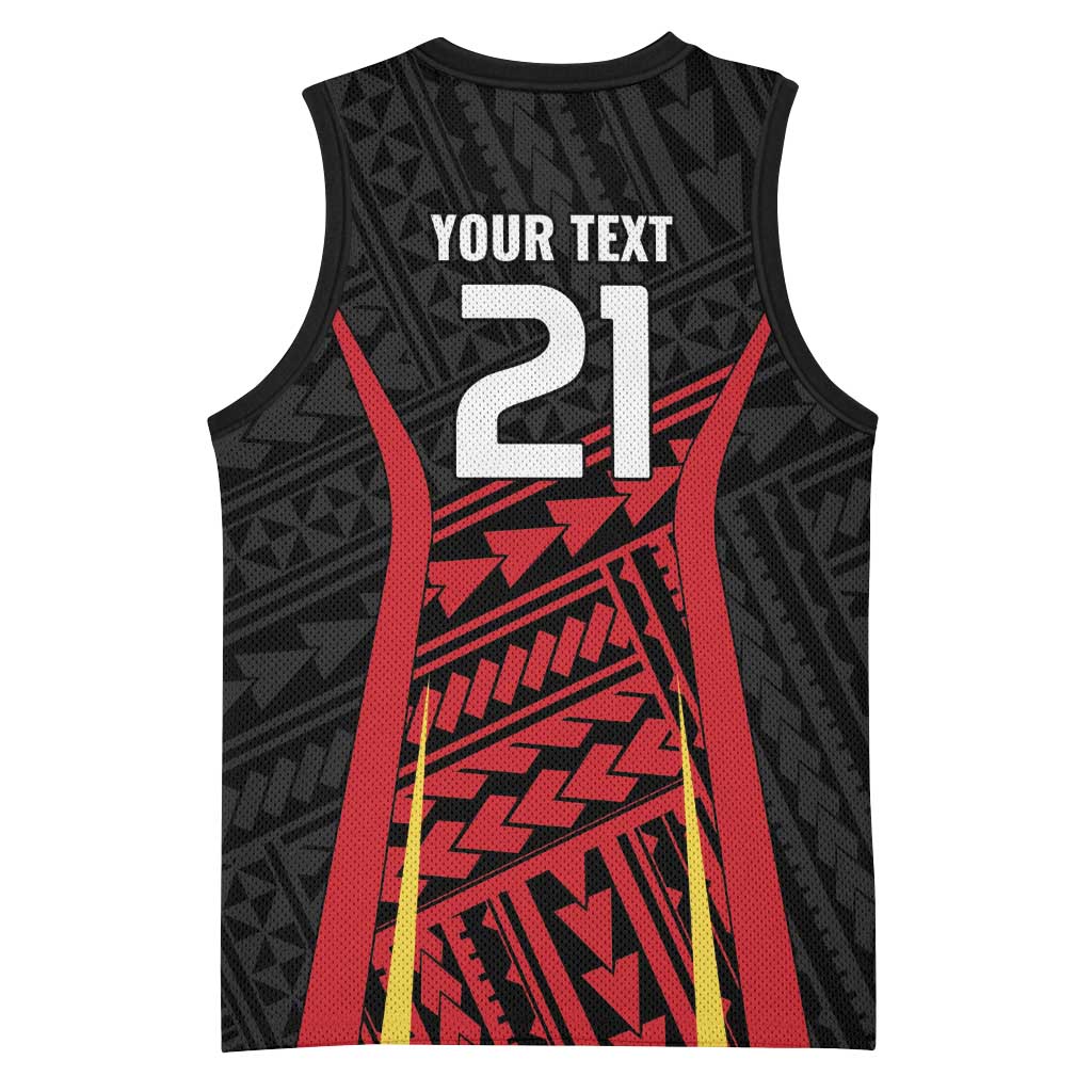 Custom Oceania Football Papua New Guinea Basketball Jersey Polynesian Tribal Pattern