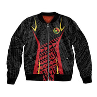 Custom Oceania Football Papua New Guinea Bomber Jacket Polynesian Tribal Pattern