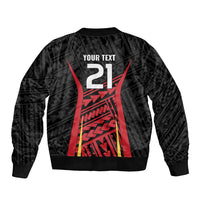 Custom Oceania Football Papua New Guinea Bomber Jacket Polynesian Tribal Pattern